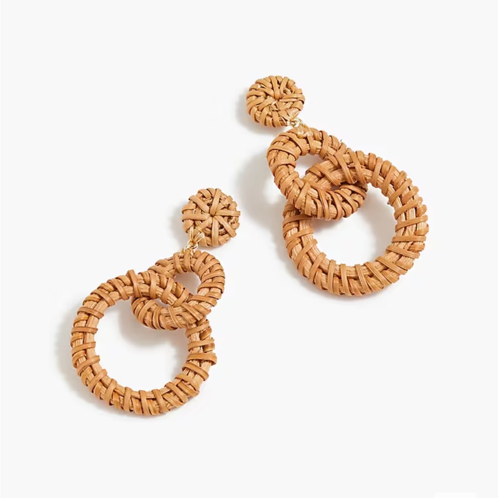 J Crew Factory Rattan Earrings, NWT, never worn